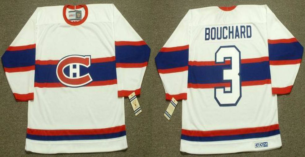 2019 Men Montreal Canadiens 3 Bouchard White CCM NHL jerseys
